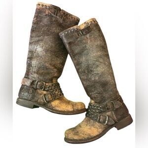 Frye Yellow and Brown Leather Boots